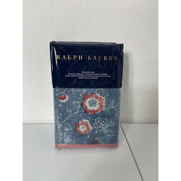 Ralph Lauren Indigo Traveler Standard Pillow Sham **New** $145 - Picture 1 of 4